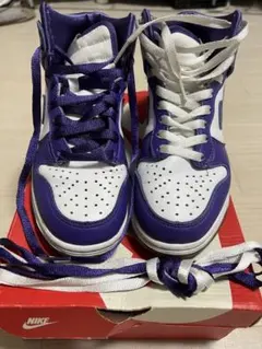 Nike ハイカットスニーカー 6.5 US パープル/ホワイト　23.5cm
