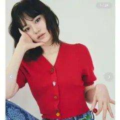 LILY BROWN（リリー ブラウン）フルーツモチーフニットカーディガンのサムネイル