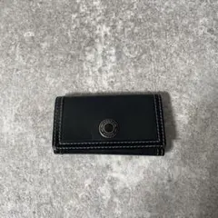 美品　COACH キーケース キーリング　3連　オールレザー　ブラック　黒のサムネイル