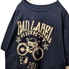 バッドレーベルソサイエティ デカロゴ Tシャツ ブラック 黒 L 古着