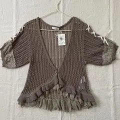 新品・タグ付き！アクシーズファム 透かし編みサマーニットボレロ