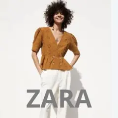 ZARA カットワークレース コットンブラウス