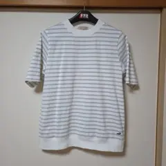 週末価格!【美品】クロコダイルレディース　ボーダーTシャツ（L）のサムネイル
