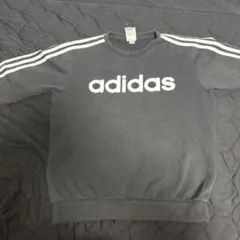 adidas 黒 長袖 スウェット