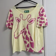 FRAPBOIS キリン柄 半袖Tシャツ イエロー ピンク　メルカリ便　ギフト付のサムネイル