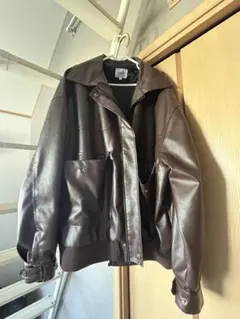 ブラウン レザージャケット 韓国