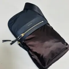 ポールスミス ボディバッグ オールレザー ブラック クロスボディ 金