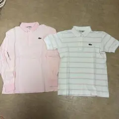 LACOSTE ポロシャツ 2枚セット ピンク ボーダー