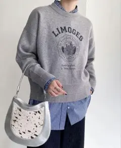 【超美品】fredy emue カレッジロゴニットプルオーバー