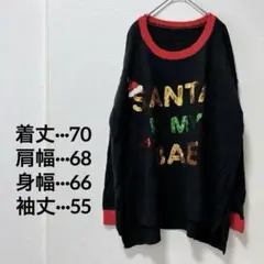 ✨️海外古着✨クリスマス ダサいセーター ニット サンタ メッセージ スパンコール