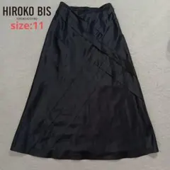HIROKO BIS　スカート　ロングスカート フレア　サテン　ブラック 11号のサムネイル