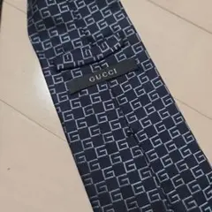 a*y様 GUCCI ネイビー グッチロゴ ネクタイ