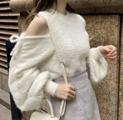 ナイスクラップ マルチ WAY フェザーニット 白