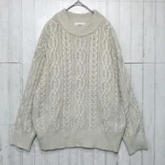 KHALITA 長袖セーター　ライトベージュ【LL】　レディース