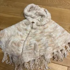 ジェラートピケ　ベビーポンチョ フード付き