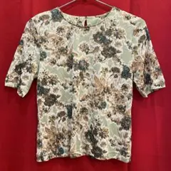 ☆レナウン 日本製 レトロ 花柄 グリーン カットソー☆のサムネイル