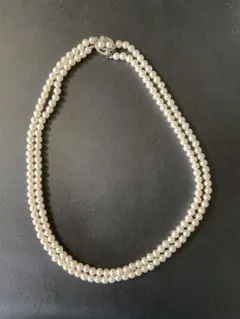 イミテーションパール 二重ネックレス