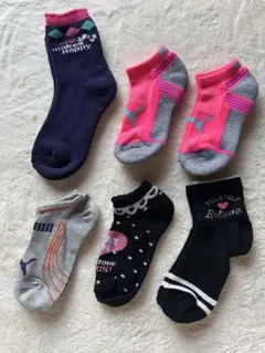 プーマ色々　キッズ靴下セット 6足 ネイビー ピンク　おまけ付き