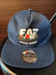【新品 未使用】Fat Wreck Chords キャップ ネイビー スレ箇所有