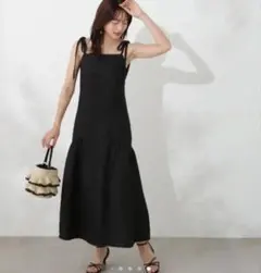 ブラック キャミワンピース ロング丈のサムネイル