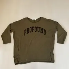 BOYS ROOM ロゴプリント 七分袖 カットソー カーキ