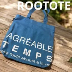 ROOTOTE 青色 プリントトートバッグ ユニセックス