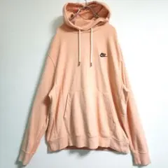 【大人気】NIKE ナイキ スウェットパーカー 刺繍ロゴ サーモンピンク XL