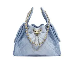 美品】GANNI デニム ビジュー ハンドバッグ ショルダーバック 2way 