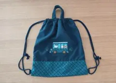 美品 ファミリア　ナップサック ブルー