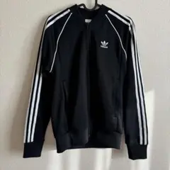 adidas アディダス ロゴ刺繍 ジャージ トラックジャケット ブラック XL