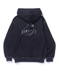 XLARGE ラインストーンフルジップパーカー ブラック