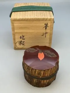 イ244 香合『畦地喜山』『源氏鳥帽子　香合　共箱　漆塗』茶道具 Yahoo!オークション - 【佳香】畦地喜山 栗香合 内金箔 共箱