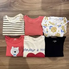 保育園 女の子 80 トップス 長袖 シャツ 6着セット まとめ売り フリル