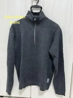 CalvinKlein Jeans ハーフジップ セーター M グレー