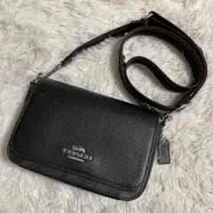 未使用級　現行 コーチ ショルダーバック　モーガン メッセンジャー　黒　本革