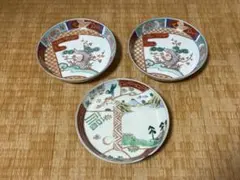 アンティーク】古伊万里明治期 色絵 鳳凰山水文 三つ組鉢 3点セット 盛