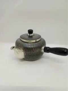 浪華 錫半造 茶器揃 共箱付 煎茶道具一式 急須 茶壷 茶托5客 廃業希少