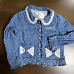 メゾピアノ レース付きデニムジャケット 140cm