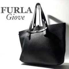 FURLA フルラ ジョーヴェ レザー トートバッグ 本革 ブラック A4収納可