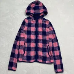 UNIQLO/フリースパーカー/チェック柄/フード/暖か/柄物/羽織り/S