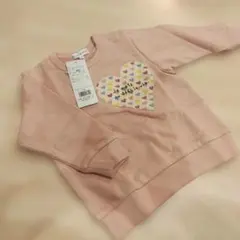 新品タグ付き 3can4on ハートモチーフ ポケットトレーナー 90