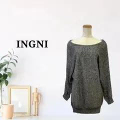zC1021 M INGNI 니트 스웨터 긴팔 보트넥 느긋하게
