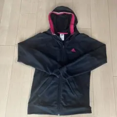 adidas フルジップ パーカー M 黒/ピンク　レディース　Mサイズ
