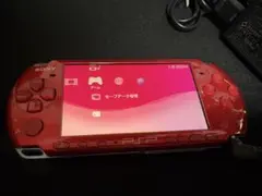 PSP-3000レッド　おまけソフト天誅4 充電器、本体動作確認済み、外箱無し