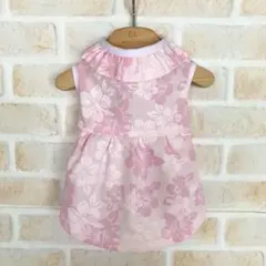 犬服　ハンドメイド　ハイビスカス(ピンク)①のサムネイル