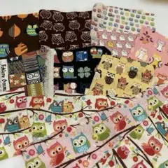はぎれセット まとめ売り フクロウ柄 生地 布