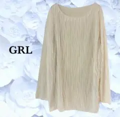 グレイル『GRL』カットソー/ブラウス【F】ホワイト 白 長袖 ランダムプリーツ