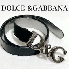 【美品】DOLCE & GABBANA ブラックベルト D&Gロゴ