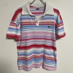 Lacoste ストライプ スキッパー ポロシャツ 半袖 XXL