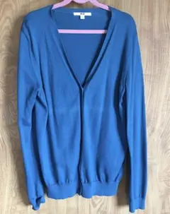 UNIQLO ブルーUVカットVネックカーディガン Lサイズ